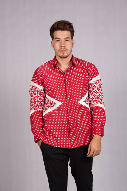 Kemeja Batik Pria Lengan Panjang Model Baju Batik Solo Dotta Kawung